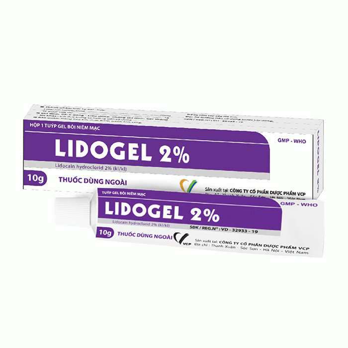 Lidogel 2% VCP 10g - Gel bôi niêm mạc