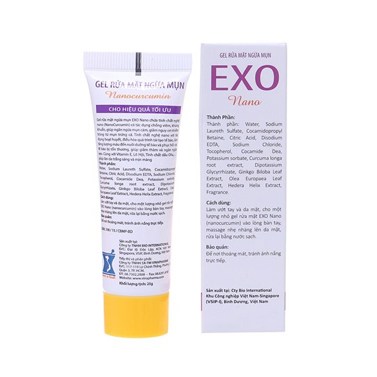 Gel rửa mặt ngăn ngừa mụn Exo Nano 25g