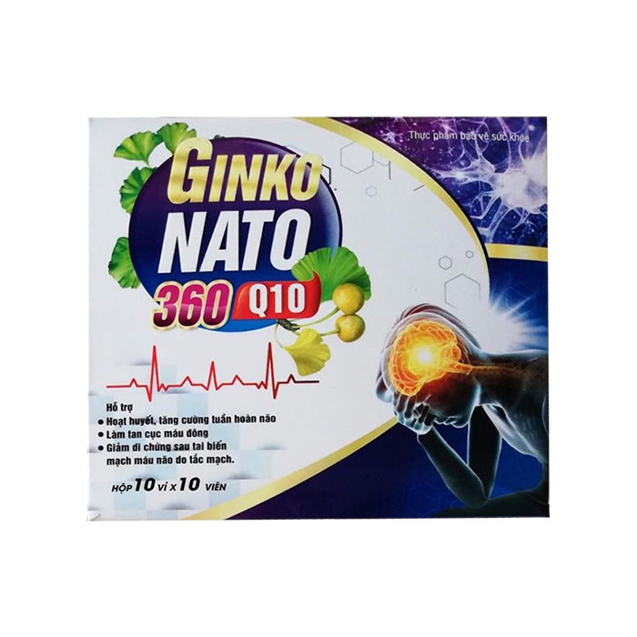 Tpbvsk bổ não Ginko Nato With 360mg CoQ10, Hộp 100 viên