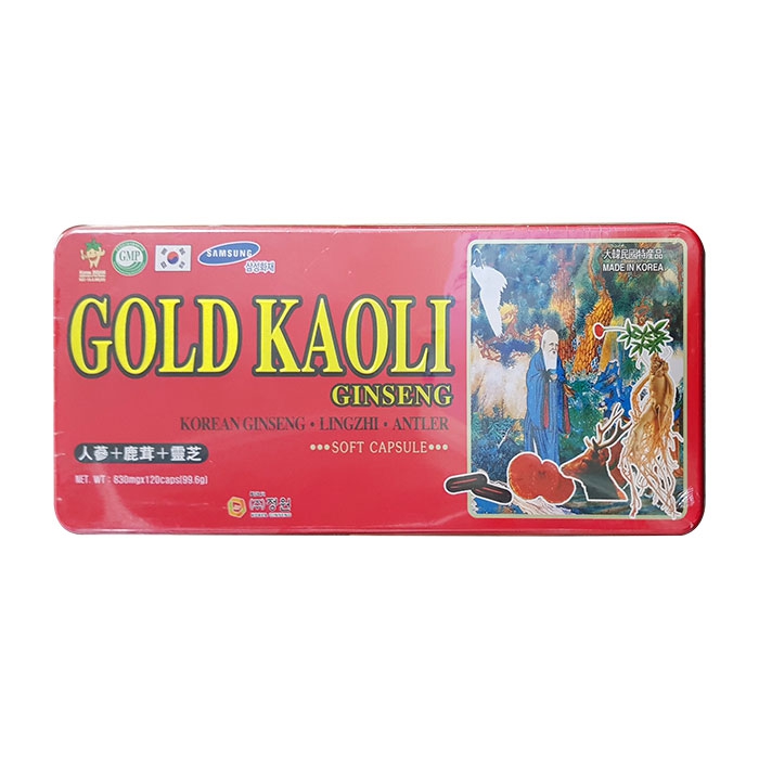 Tpbvsk nhân sâm Gold Kaoli Gingseng 830mg, Hộp 120 viên