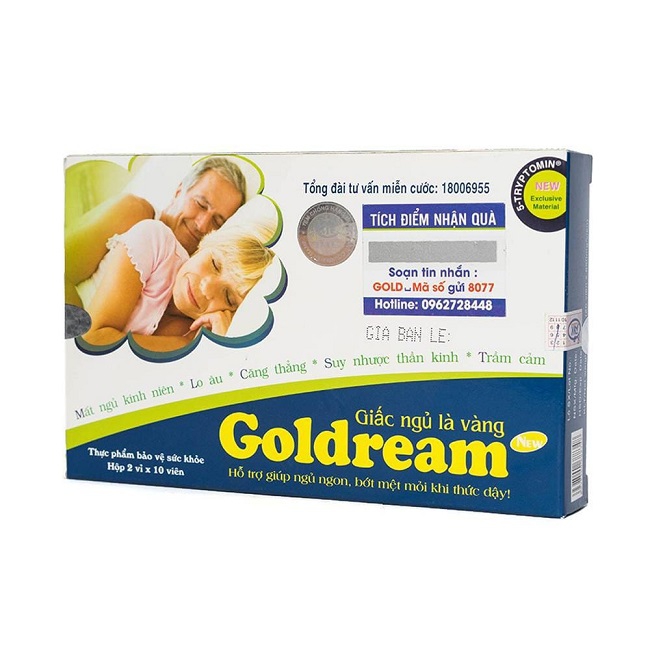 Goldream - Hỗ Trợ Điều Trị Bệnh Mất Ngủ | Hộp 2 vỉ x 10 viên