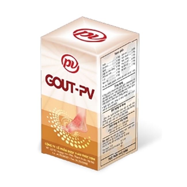 Gout PV giải pháp cho bệnh Gout | Dược phúc vinh | Hộp 60 viên