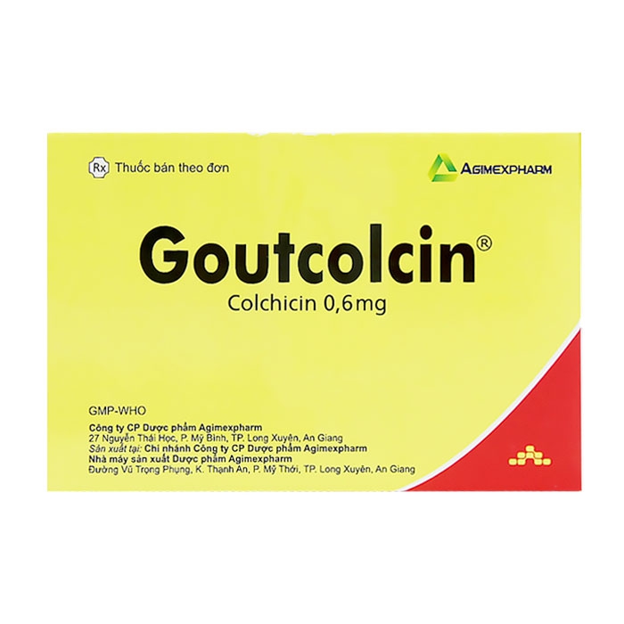 Goutcolcin 0,6mg Agimexpharm 10 vỉ x 10 viên