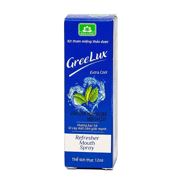 Greelux Extra Cool Hoa Linh 12ml - Xịt thơm miệng thảo dược