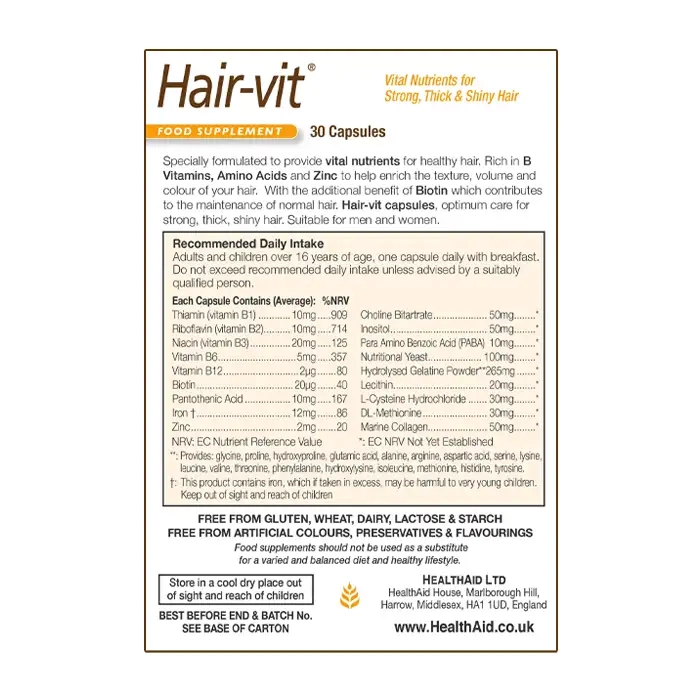 Hair-Vit Healthaid 30 viên - Viên uống dưỡng tóc