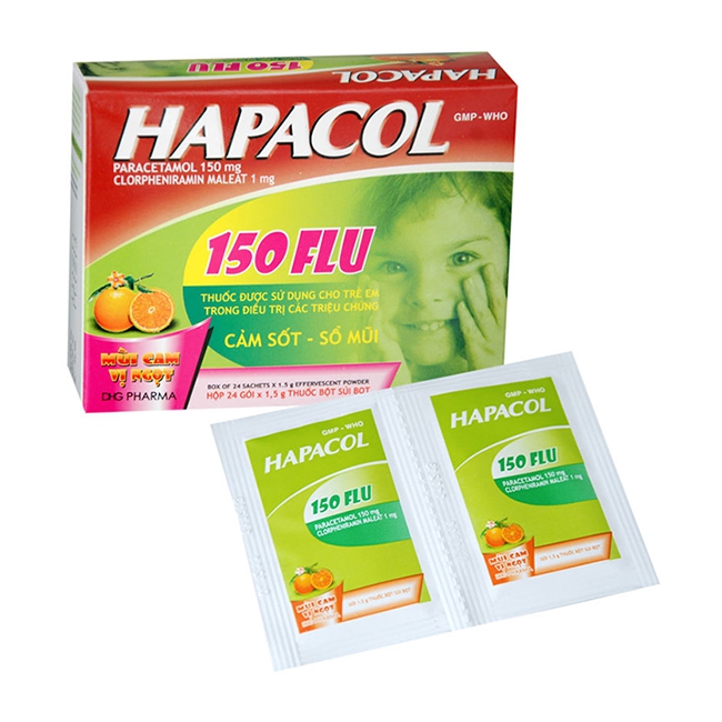 Hapacol Flu Kids DHG, Hộp 24 gói