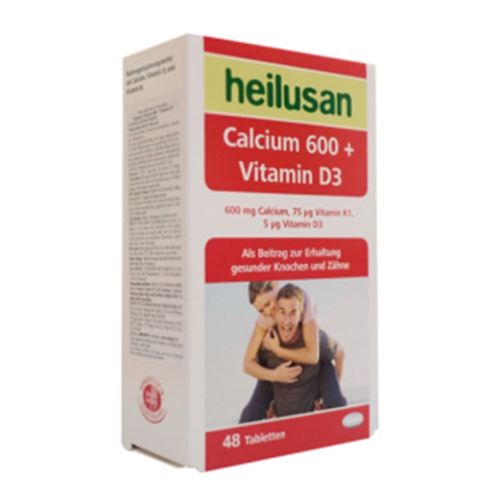 Tpbvsk bổ sung Heilusan Calcium 600 + Vitamin D3, Hộp 48 viên