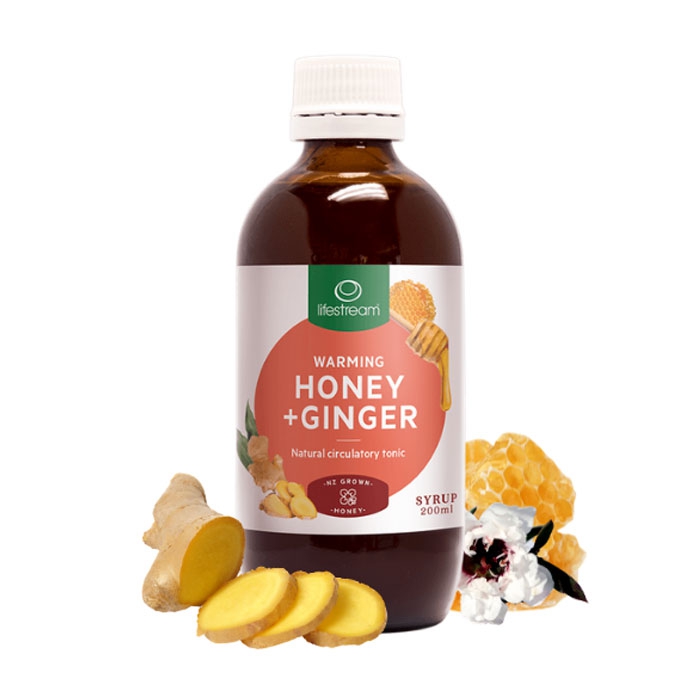 Honey & Ginger Syrup Lifestream 200ml - Siro gừng mật ong