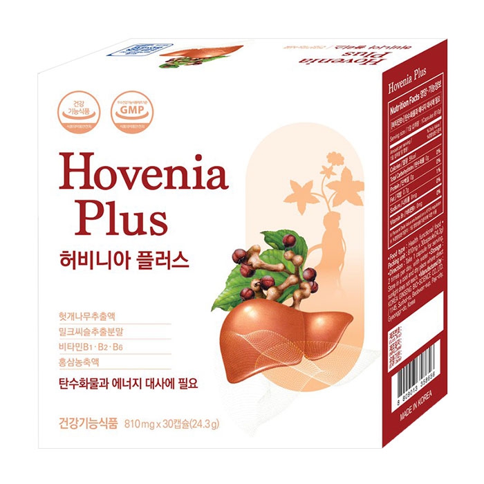 Hovenia Plus Korea Ginseng Bio 3 vỉ x 10 viên - Viên uống bổ gan