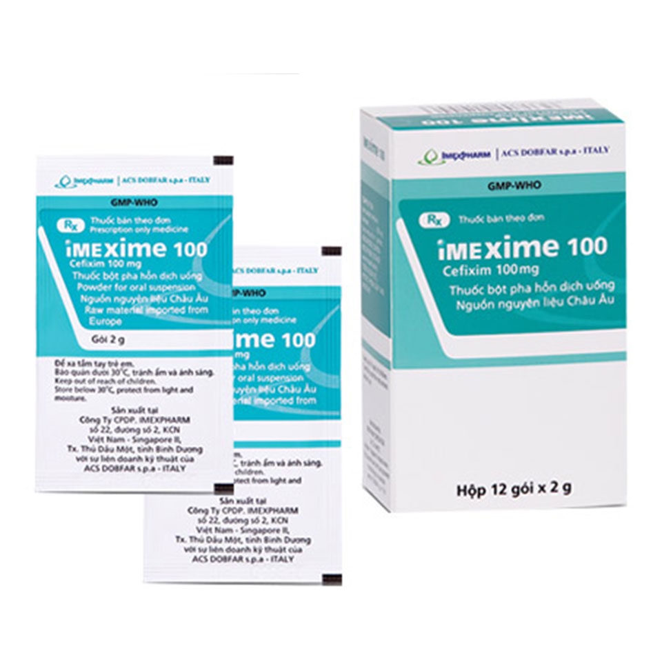 Thuốc kháng sinh Imexpharm Imexime 100mg, Hộp 12 gói