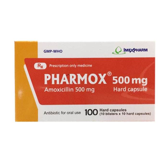 Thuốc kháng sinh Imexpharm Pharmox 500mg, Hộp 100 viên