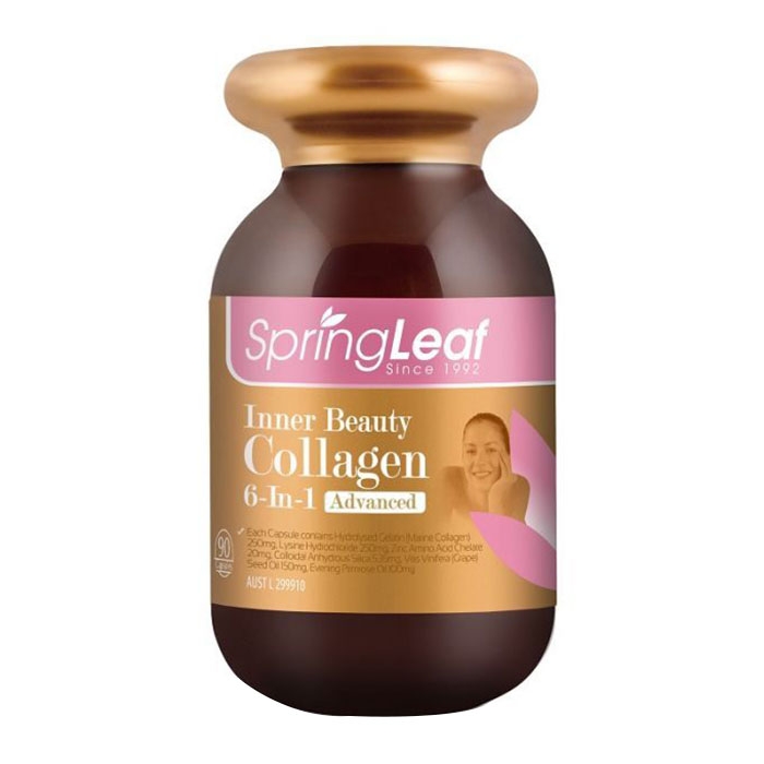 Inner Beauty Collagen 6 in 1 Advanced Spring Leaf 90 viên - Viên uống làm đẹp da
