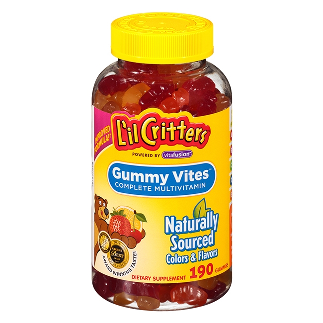 Kẹo dẻo gấu L’il Critters Gummy Vites,  Chai 204 viên