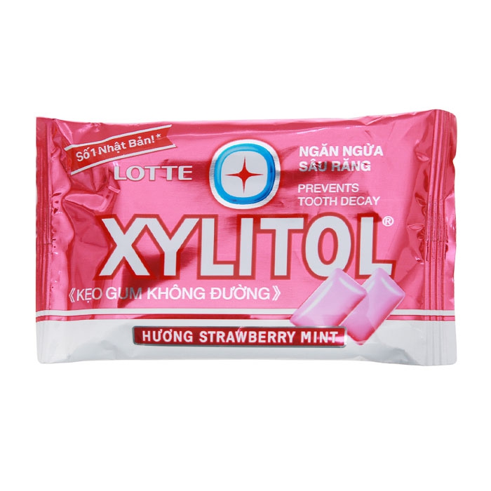 Kẹo không đường Lotte Xylitol Hương Strawberry Mint 11.6g