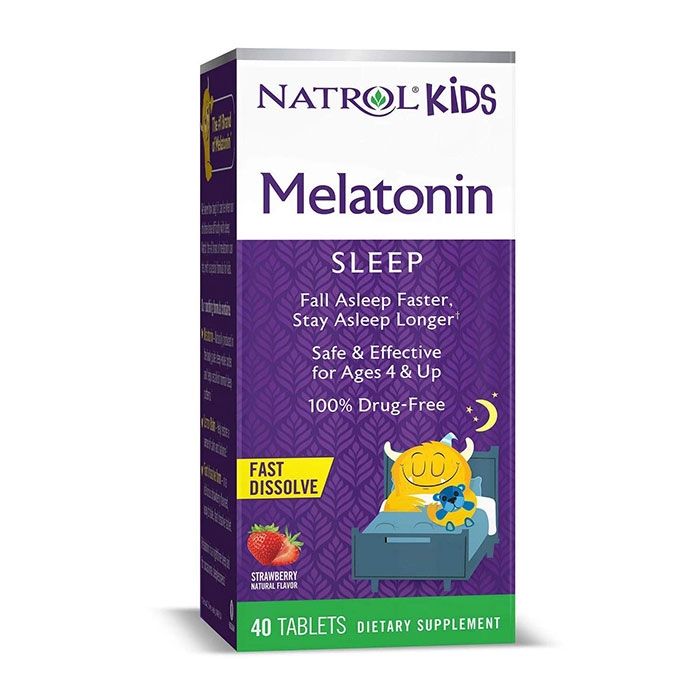 Kẹo ngậm giúp trẻ ngủ ngon Natrol Kids Melatonin Sleep vị dâu, Hộp 40 viên