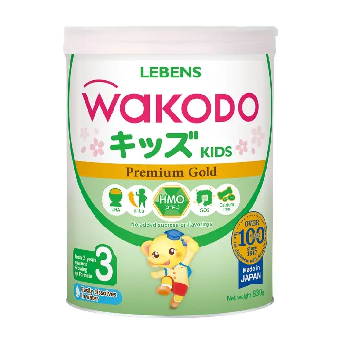Kids 3 Premium Gold Wakodo 830g - Tăng cường sức đề kháng