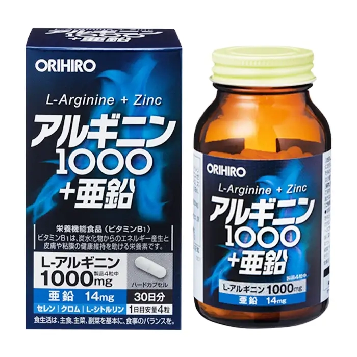L-Arginine Zinc 100mg Orihiro 120 viên - Hỗ trợ tăng cường sinh lý nam