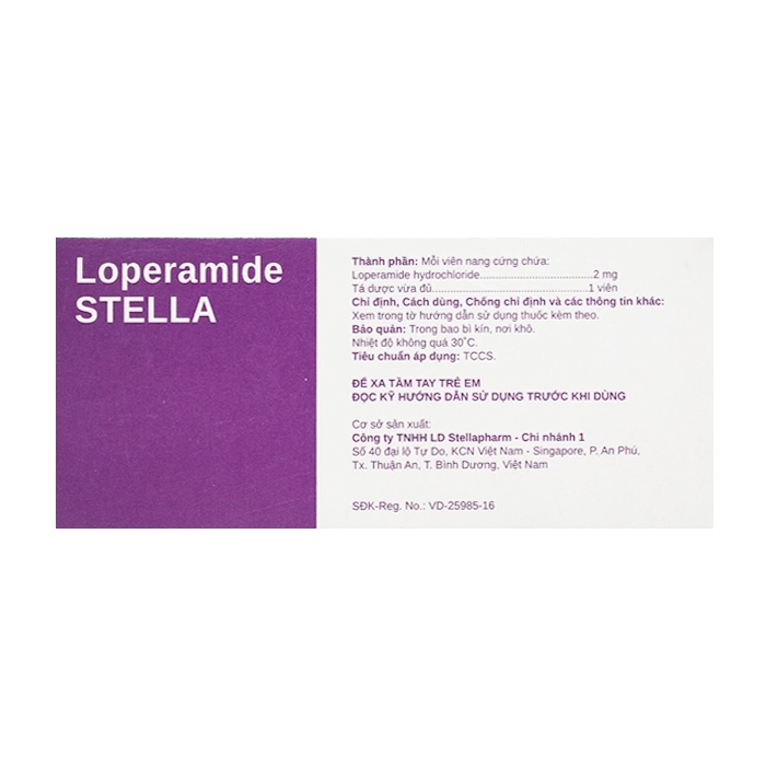 Loperamide Stella 2mg 5 vỉ x 10 viên
