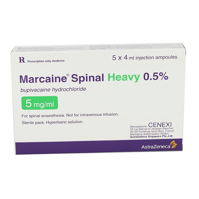 MARCAINE SPINAL HEAVY 0.5%, Hộp 5 ống