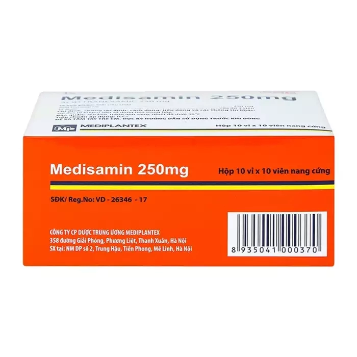 Medisamin 250mg Mediplantex 10 vỉ x 10 Viên