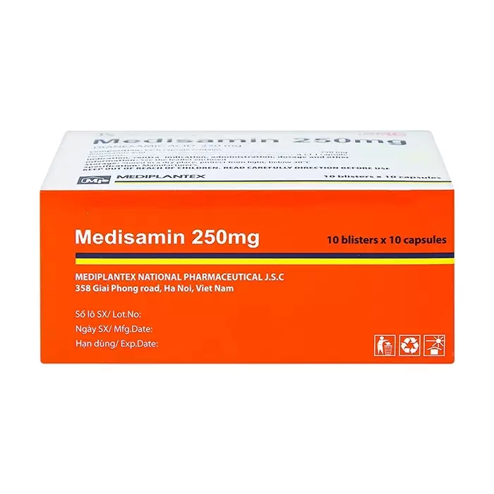 Medisamin 250mg Mediplantex 10 vỉ x 10 Viên