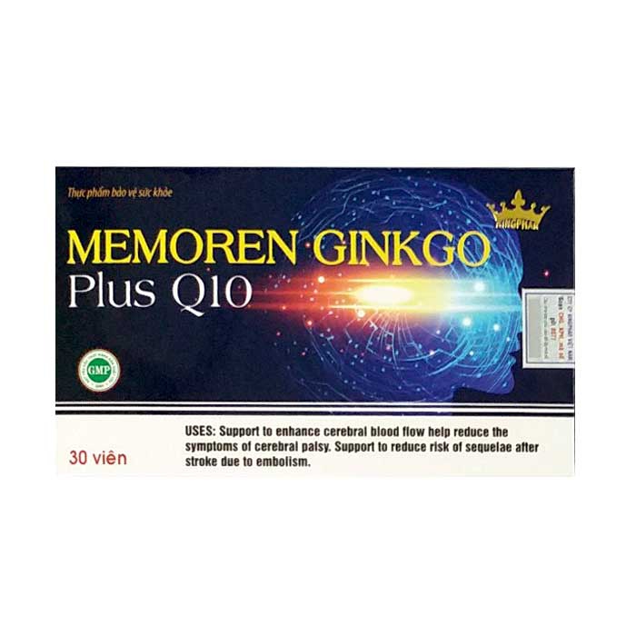 Tpbvsk bổ não Memoren Ginkgo Plus Q10 Kingphar, Hộp 30 viên