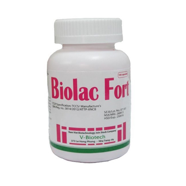 Men tiêu hóa Biolac Plus V-Biotech, Chai 100 viên
