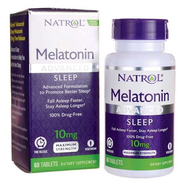 Natrol Melatonin 10mg Advanced Maximum Strength Time Release Tablets 60 viên - Viên uống ngủ ngon