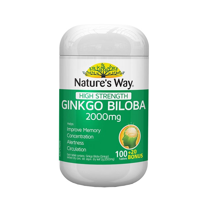 Nature's Way High Strength Ginkgo Biloba 2000mg, Chai 120 viên 