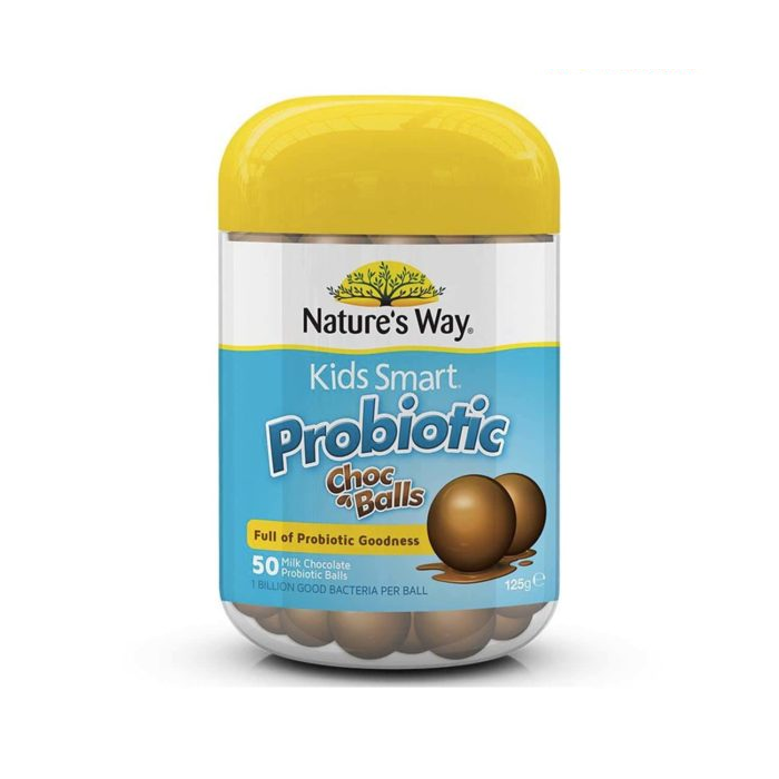 Nature's Way Kids Smart Probiotic Chocolate Balls, bổ sung lợi khuẩn tốt cho hệ tiêu hóa của trẻ, Chai 50 viên