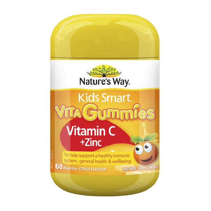 Kẹo dẻo Nature's Way Kids Smart Vita Gummies vitamin C + Zinc tăng cường sức khỏe cho trẻ