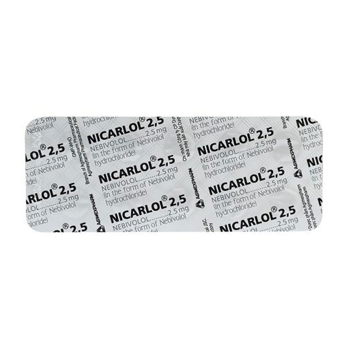 Nicarlol 2,5 Agimexpharm 3 vỉ x 10 viên