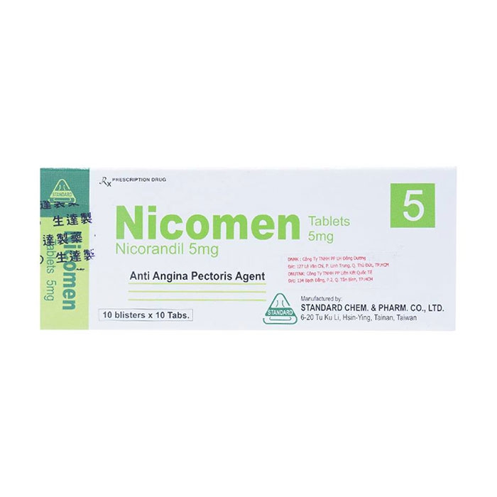 Nicomen 5mg Standard 10 vỉ x 10 viên