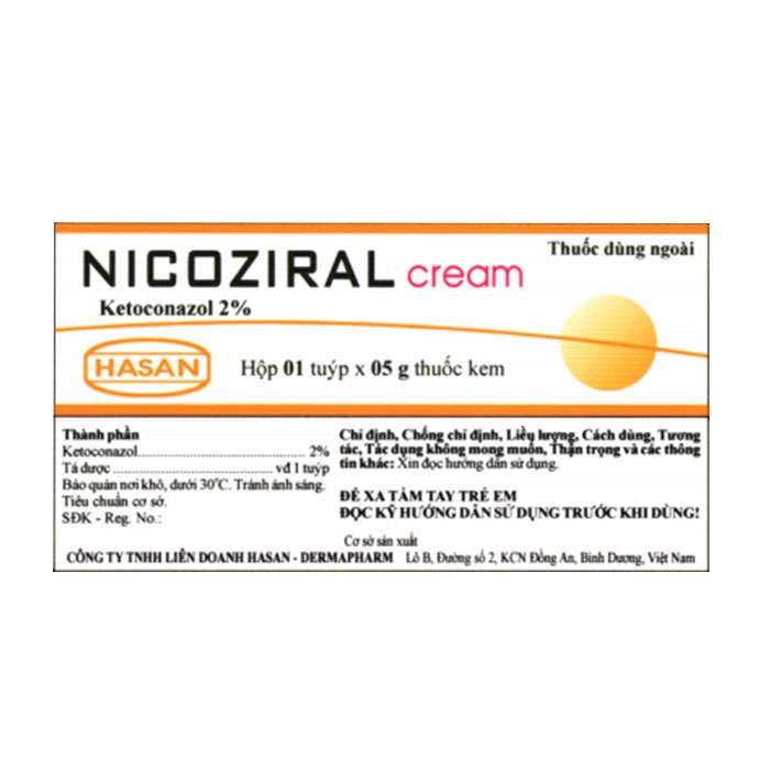 Nicoziral Cream 2% Hasan 1 tuýp x 5g