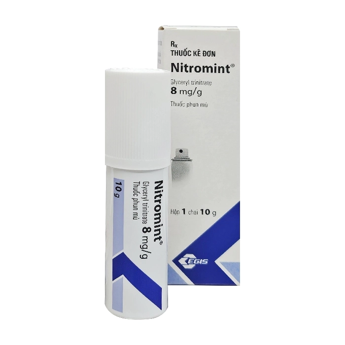 Nitromint 8mg/g Egis 10g (dạng xịt)