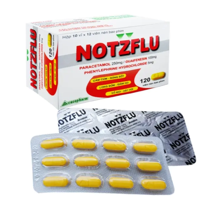 NotzFlu Vacopharm 10 vỉ x 12 viên - Thuốc trị cảm cúm