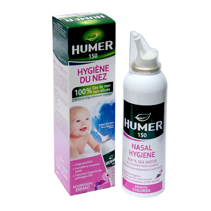 Nước biển xịt mũi cho trẻ sơ sinh Humer 150 Nasal Hygiene Infants Children Chai 150ml