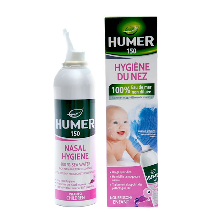 Nước biển xịt mũi cho trẻ sơ sinh Humer 150 Nasal Hygiene Infants Children Chai 150ml
