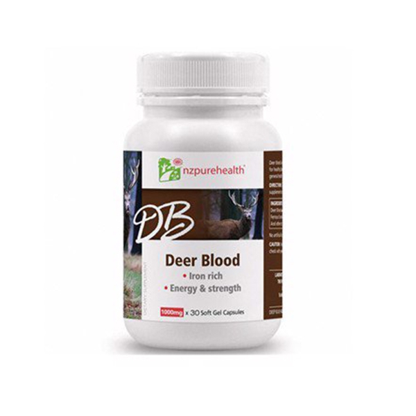  Nzpurehealth Deer Blood 1000mg giúp bổ máu, bổ sắt từ máu hươu New Zealand