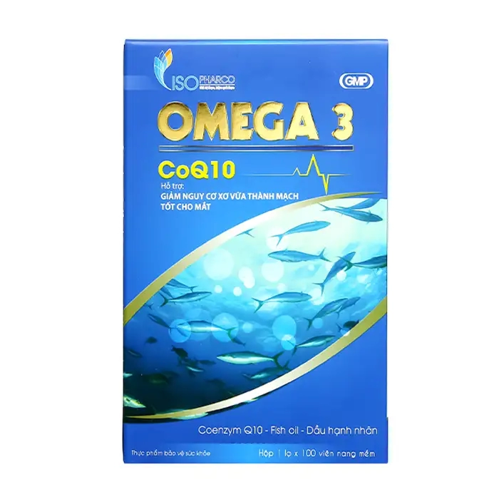 Omega 3 CoQ10 IsoPharco 100 viên -  Giúp đẹp da, tốt cho mắt