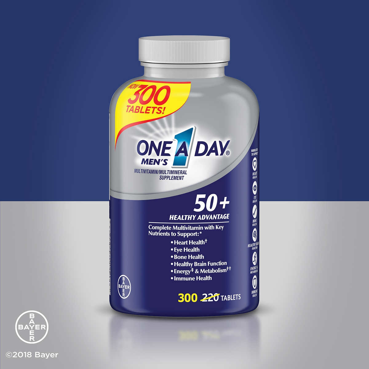 One A Day Men 50+ Multivitamin | Chai 300 viên