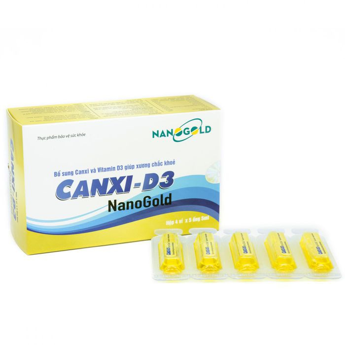 Ống uống Canxi d3 Nanogold, Hộp 20 ống