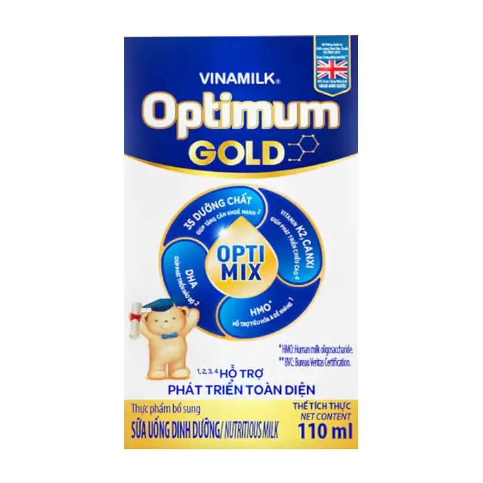 Optimum Gold Vinamilk 48 hộp x 110ml - Hỗ trợ phát triển toàn diện
