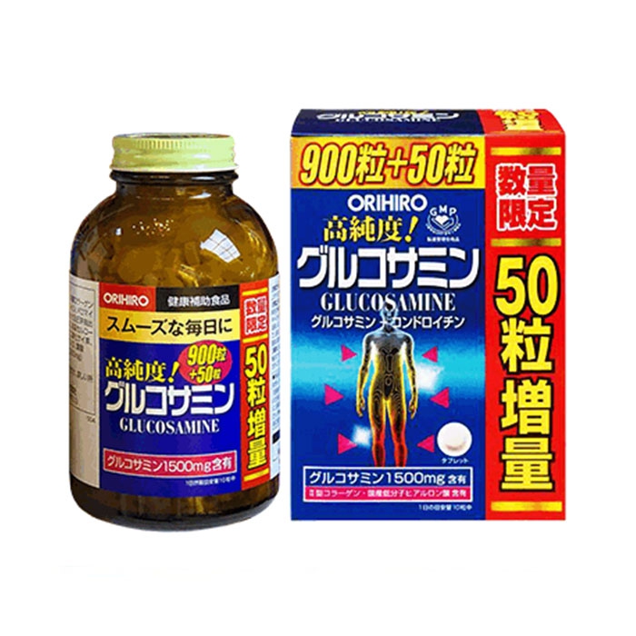 Tpbvsk xương khớp Orihiro Glucosamine 1500mg Nhật Bản, Chai 950 viên
