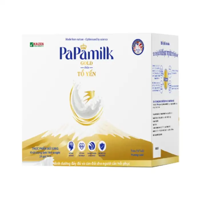 PaPamilk Gold Chứa Tổ Yến 24 gói x 32g – Sữa Hỗ Trợ Loãng Xương