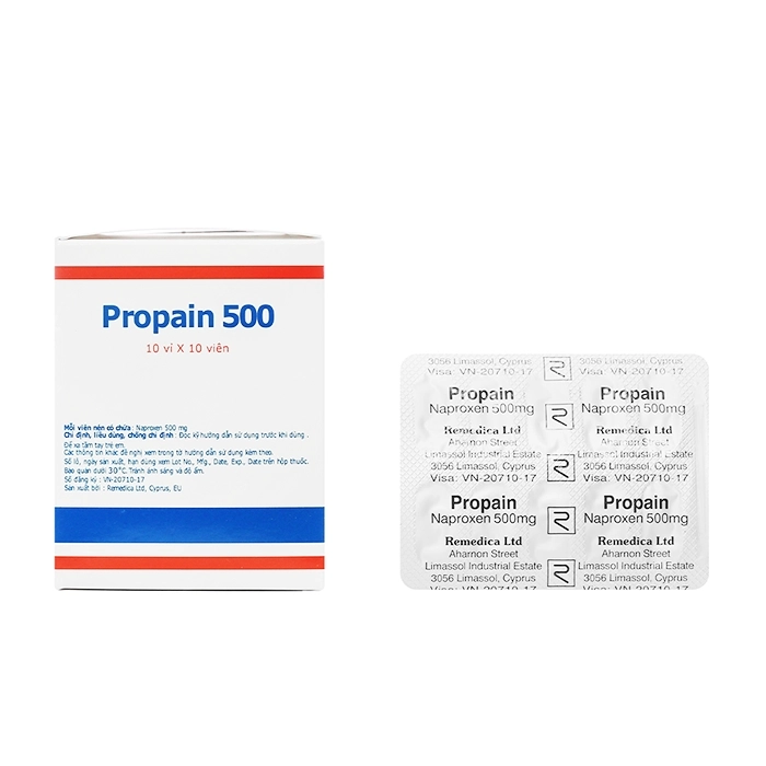 Propain 500mg Remedica 10 vỉ x 10 viên - Trị viêm khớp dạng thấp