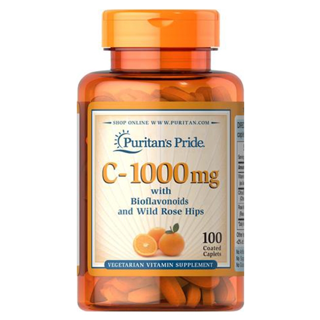 Puritan's Pride Vitamin C-1000 mg with Bioflavonoids & Rose Hips, Chai 100 viên