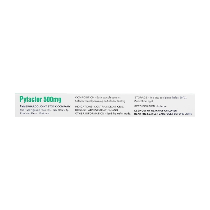 Pyfaclor 500 mg PMP 1 vỉ x 12 viên