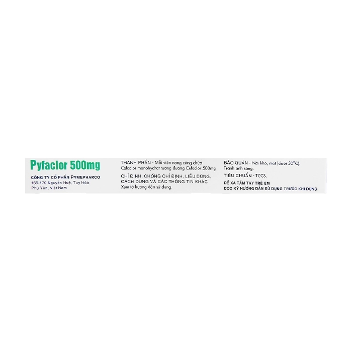 Pyfaclor 500 mg PMP 1 vỉ x 12 viên
