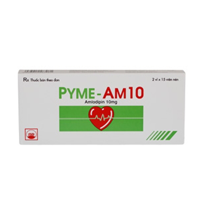 Thuốc tim mạch Pyme AM10 ( Amlodipin 10mg ), Hộp 30 viên